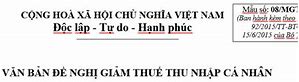 Mẫu Đơn Xin Miễn Giảm Thuế Thu Nhập Cá Nhân